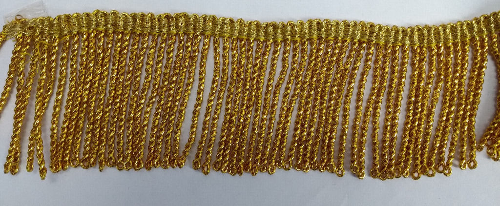 Gold Mylar Thread Fringe 45mm Drop / Epaulette Fringe