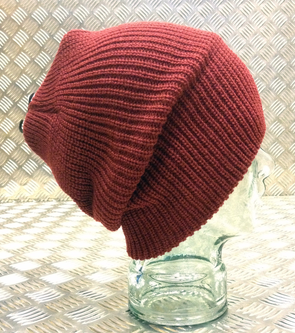 Dark Red / Maroon Knitted Beanie Hat / Watch Cap / Woolly Hat - One size - NEW