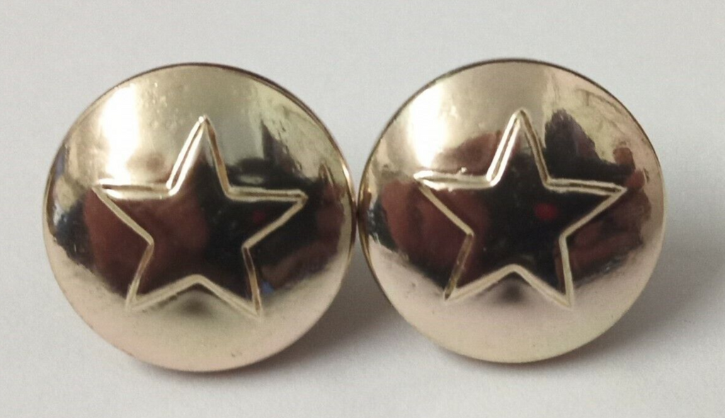 Genuine Issue 5 Point Star Insignia X2 Loop Back Buttons 13mm V533