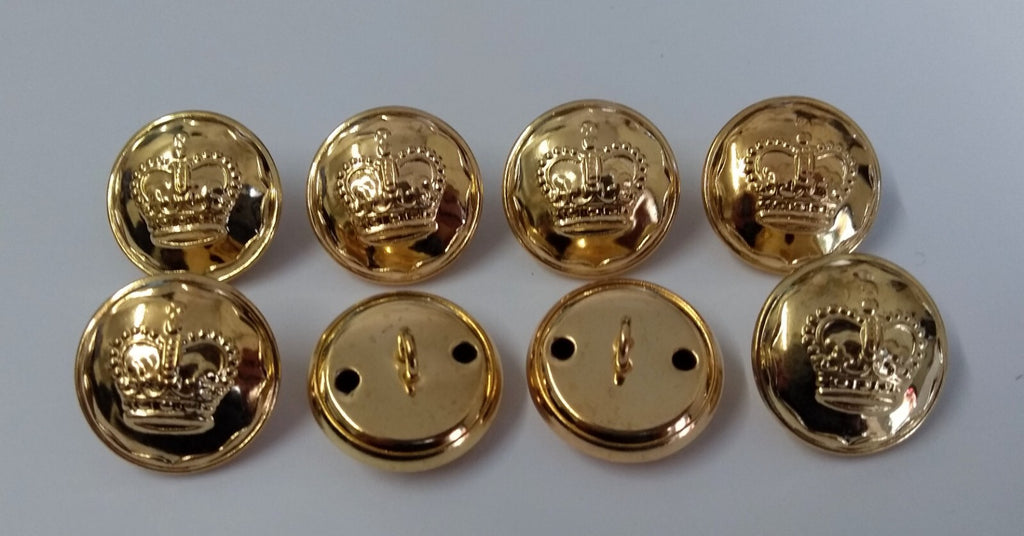 EIIR Crown Buttons Last Edition Queens Royal Crown Insignia Decorative Edging X8