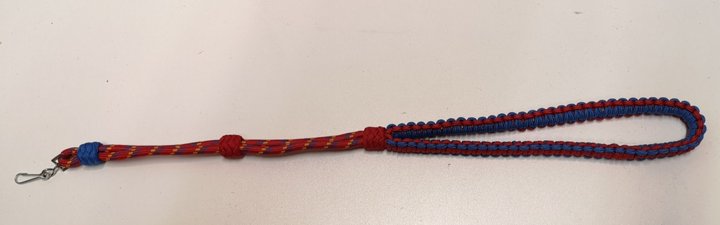 Blue Red Yellow Decorative Ceremonial 3 Knots Lanyard with Clip