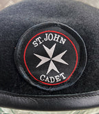 Genuine ST John Ambulance Service Black Wool Lined Beret With Badge Size 51cm