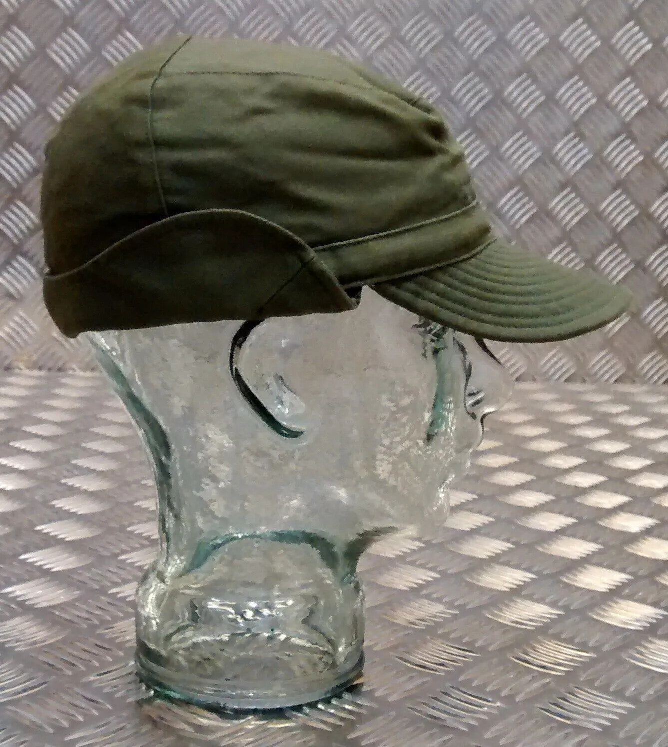 Swedish Army Green M59 Combat Fatigue Baseball Cap Hat with White Officers Badge