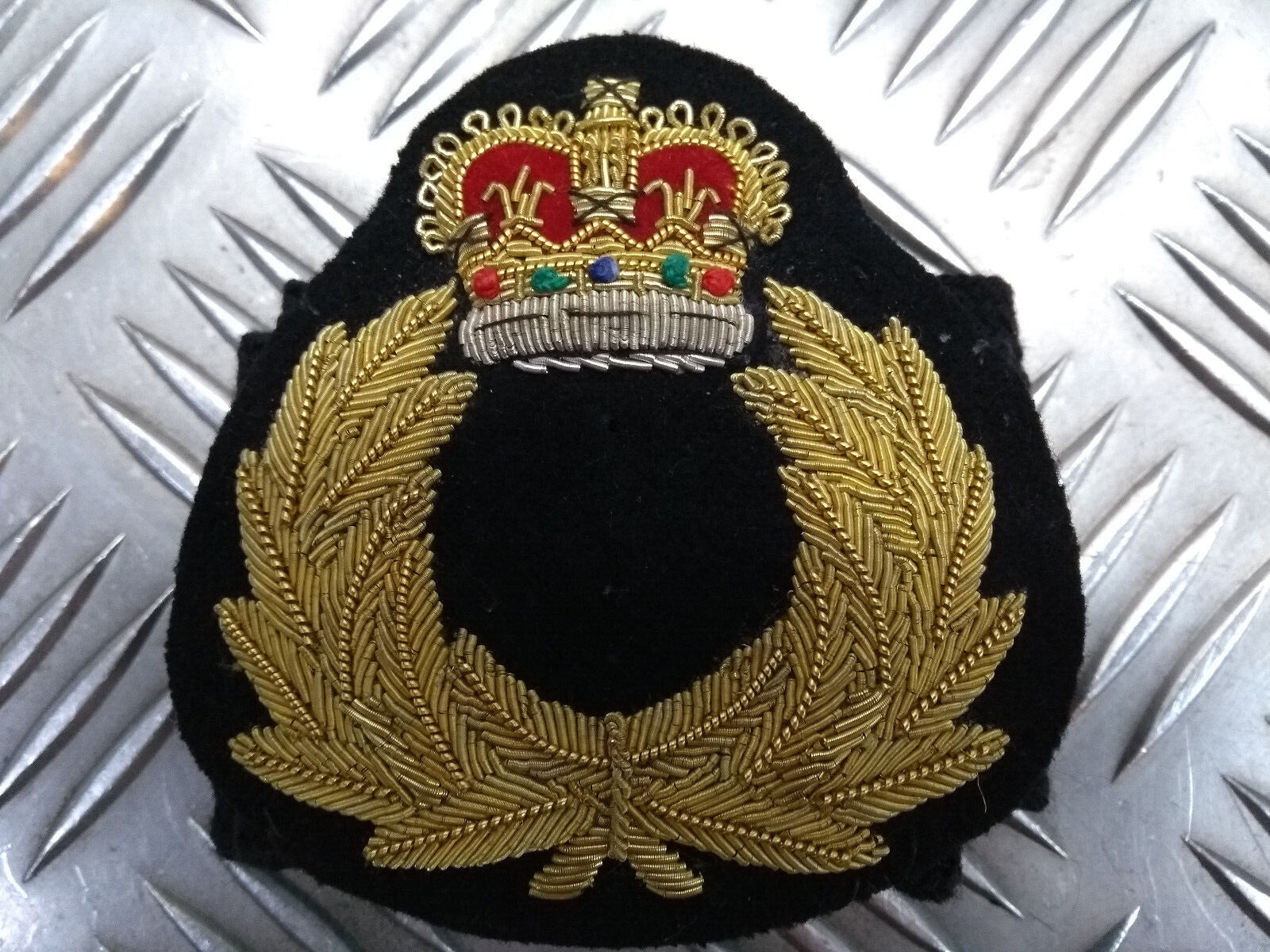 Dress Hat Badge Patch & Band Queen's Crown & Laurel Wreath Braided Insignia