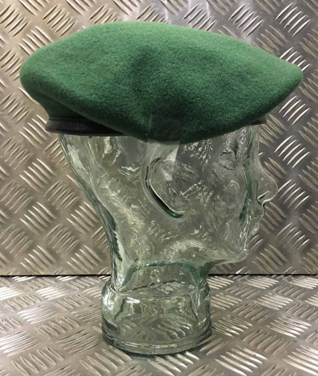 AGC Beret British Army Green Regimental 100% Wool Beret & Leather Band BRAND NEW