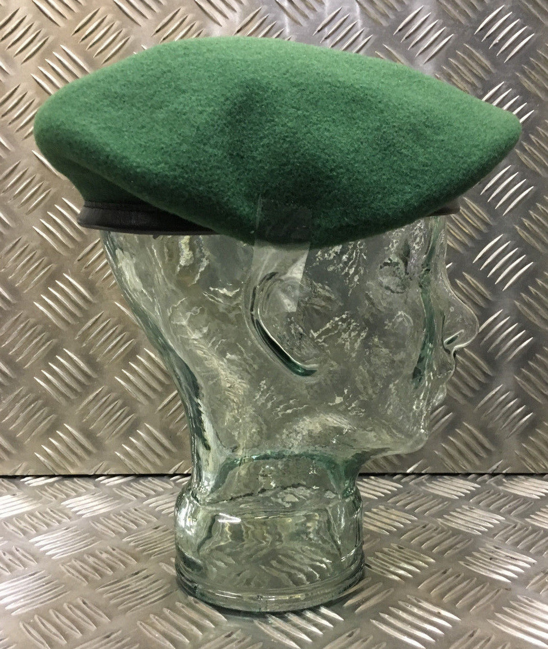 AGC Beret British Army Green Regimental 100% Wool Beret & Leather Band BRAND NEW