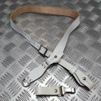 Vintage Sam Browne Strap Shoulder Cross Over White Leather Issue