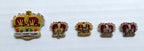 Army Crowns Gold/Silver With Crimson Padding Hand Embroidered H/E Insignia X5
