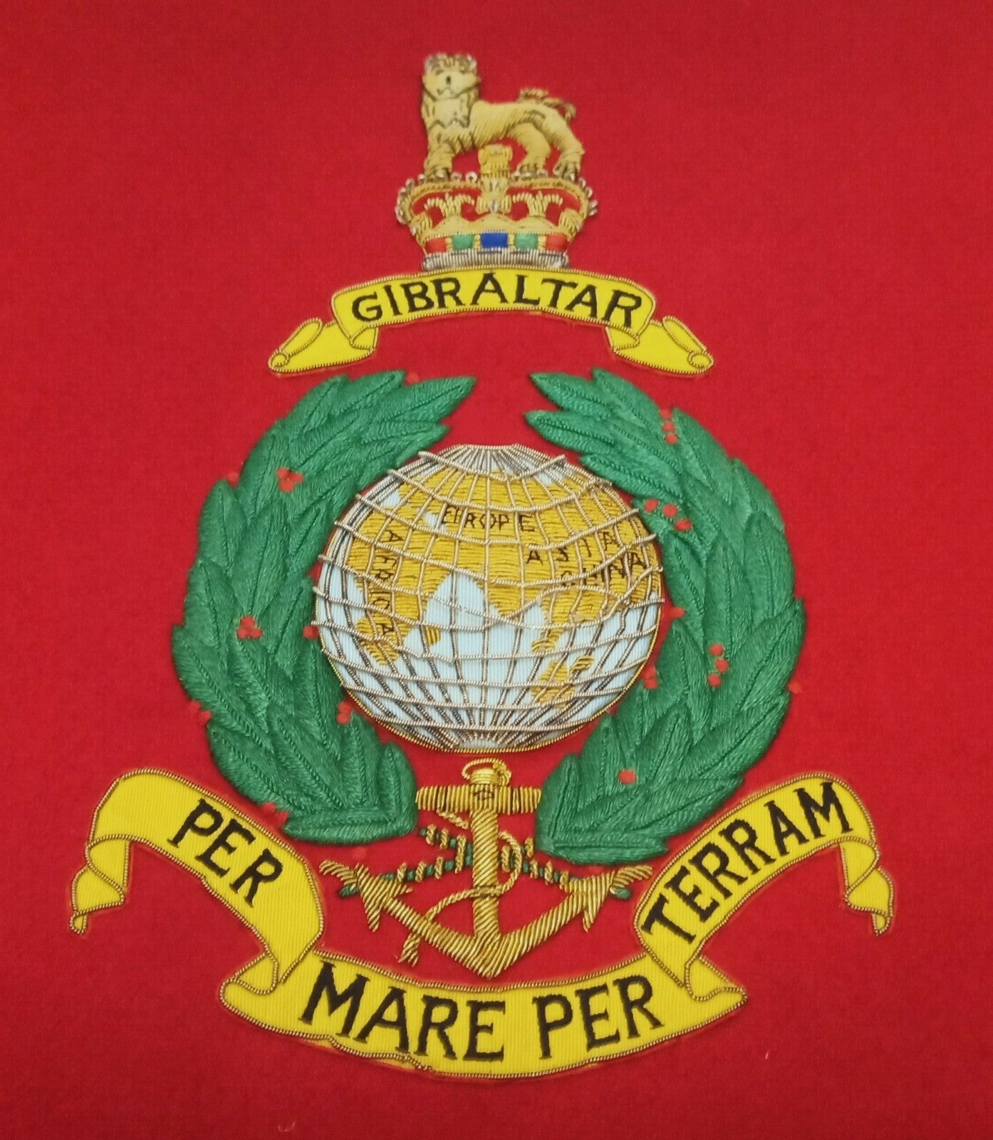 British Royal Marines RM Ceremonial / Lectern Banner PER MARE PER TERRAM