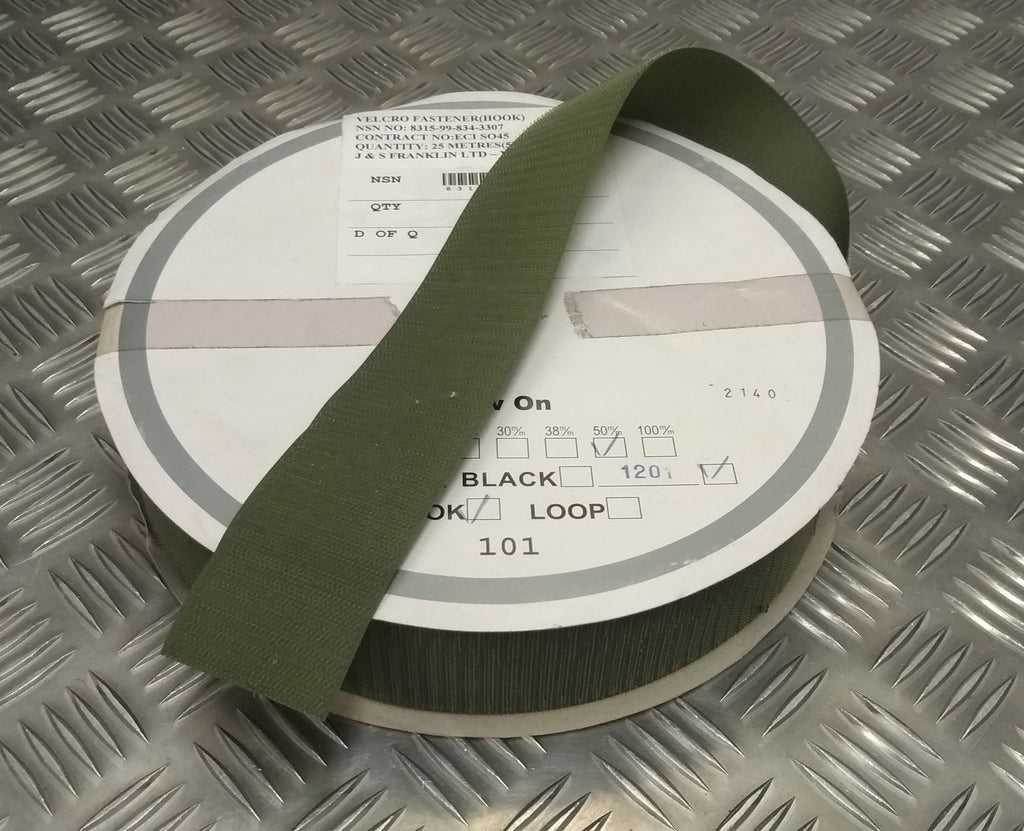 Genuine British Army Hook and Loop OD TRF / Badge Backing Strip Hook Side