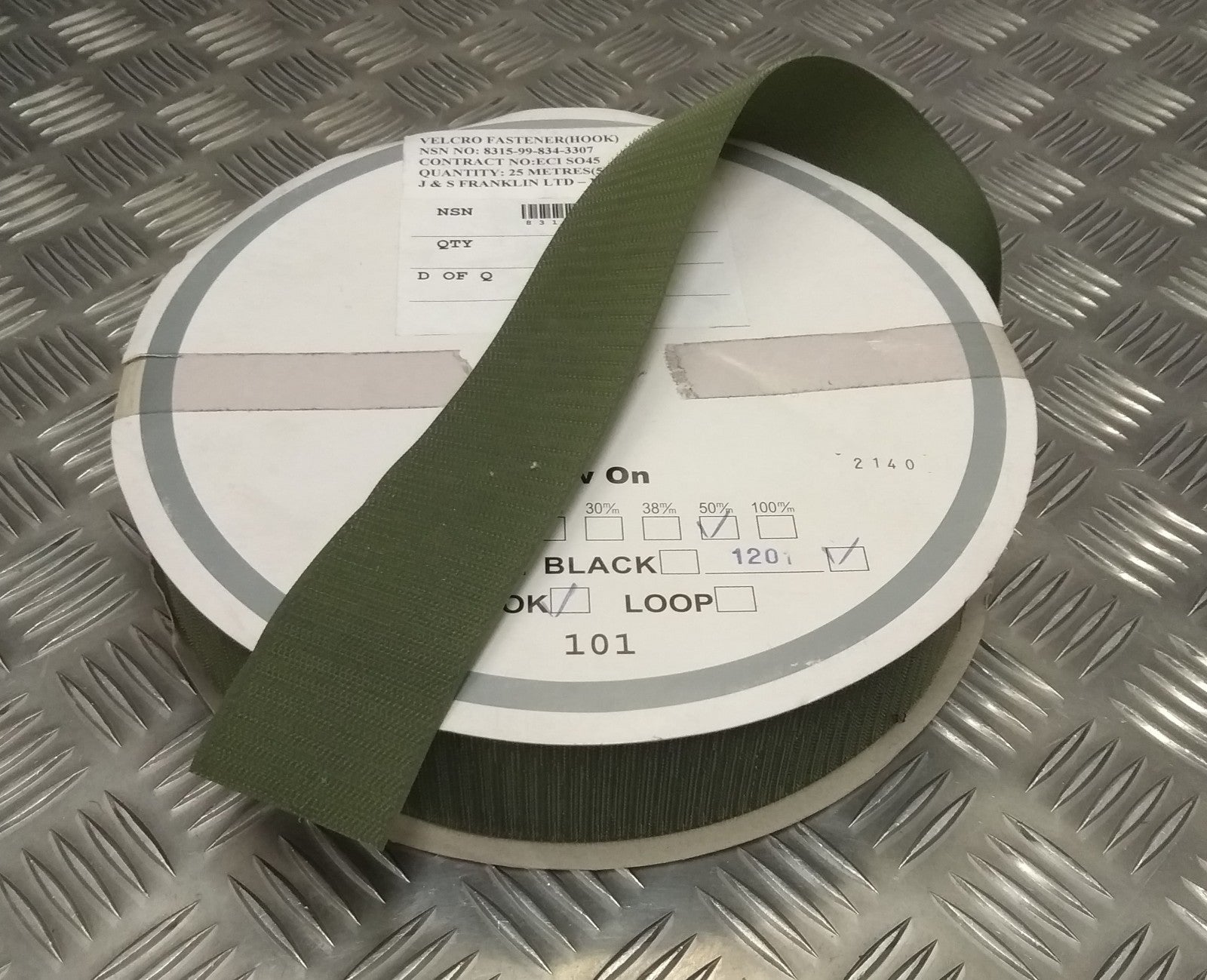 Genuine British Army Hook and Loop OD TRF / Badge Backing Strip Hook Side