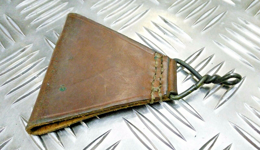 Leather Belt Slide / Fob Triange With Loop Attachment Genuine Vintage Tan Brown