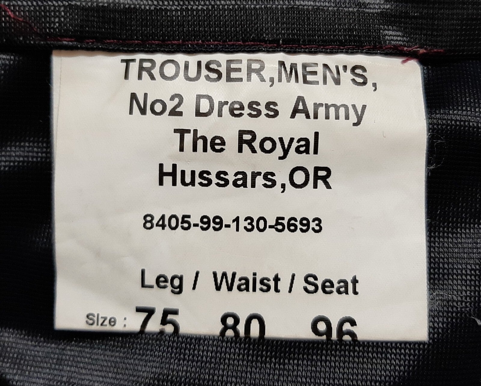 Royal Hussars Trousers British No2 Number Two Dress UK Army (KRH) Waist 31" S