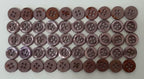 Buttons 50 Vintage 4 Hole Shirt, Shank Anchors, Pearlesque Blue Grey 10.9mm NOS