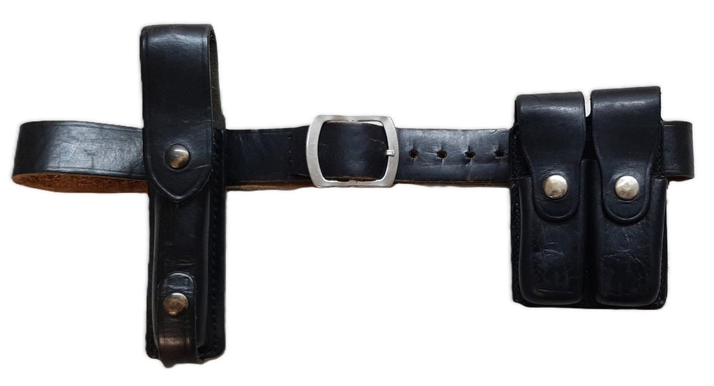 Leather Belt 36" With Bianchi Double Ammo Pouch and PWL Telescopic Baton Holder