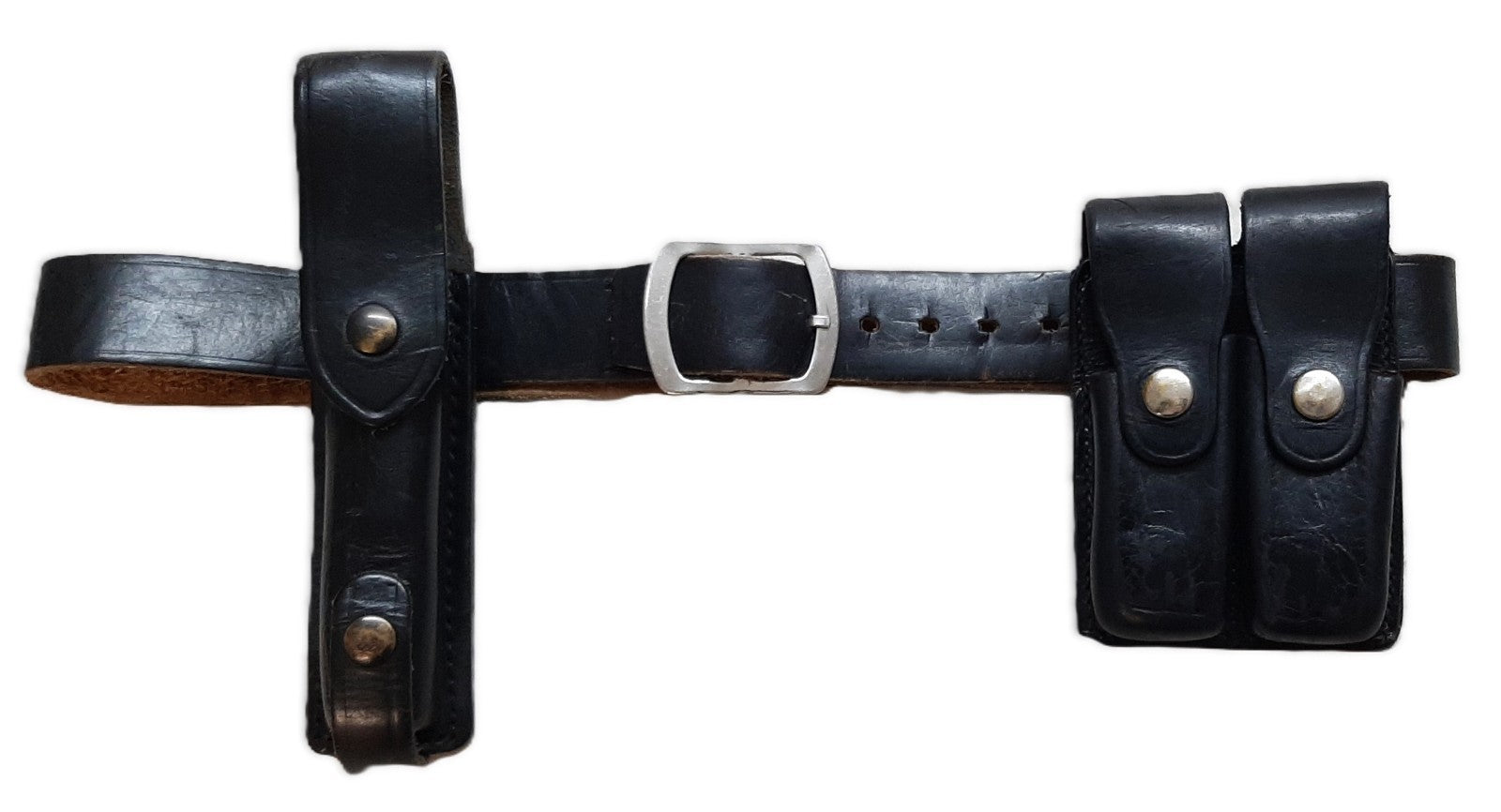 Leather Belt 36" With Bianchi Double Ammo Pouch and PWL Telescopic Baton Holder