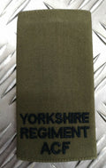 Yorkshire ACF Private Rank Slide Genuine British Army Issue OD Green - NEW