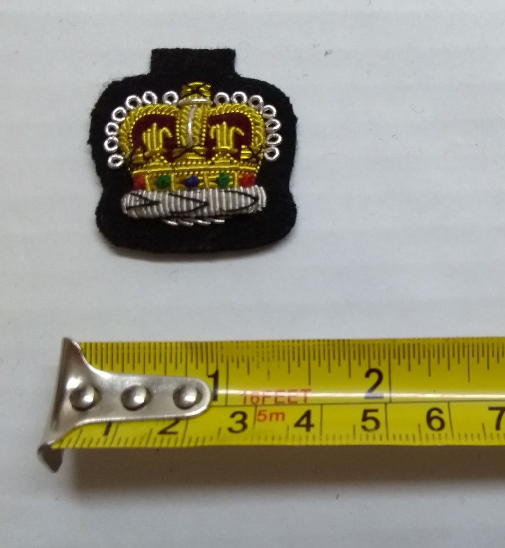 Staff Sergeant Crown No1 SSGT Black British Army Hand Embroidered Arm Patch