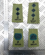 Green OD Rifles Rank Slide Various Ranks Genuine British Army Issue - NEW