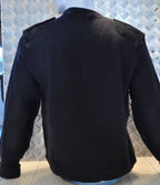British Uniform Jumper, Black V-Neck. 100% Wool - Size 38" - Small NEW