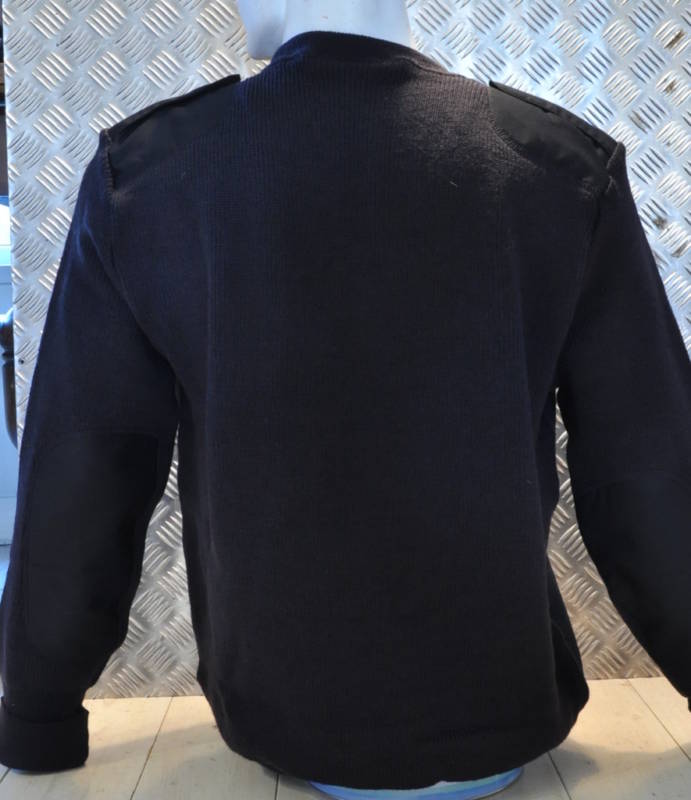 British Uniform Jumper, Black V-Neck. 100% Wool - Size 38" - Small NEW