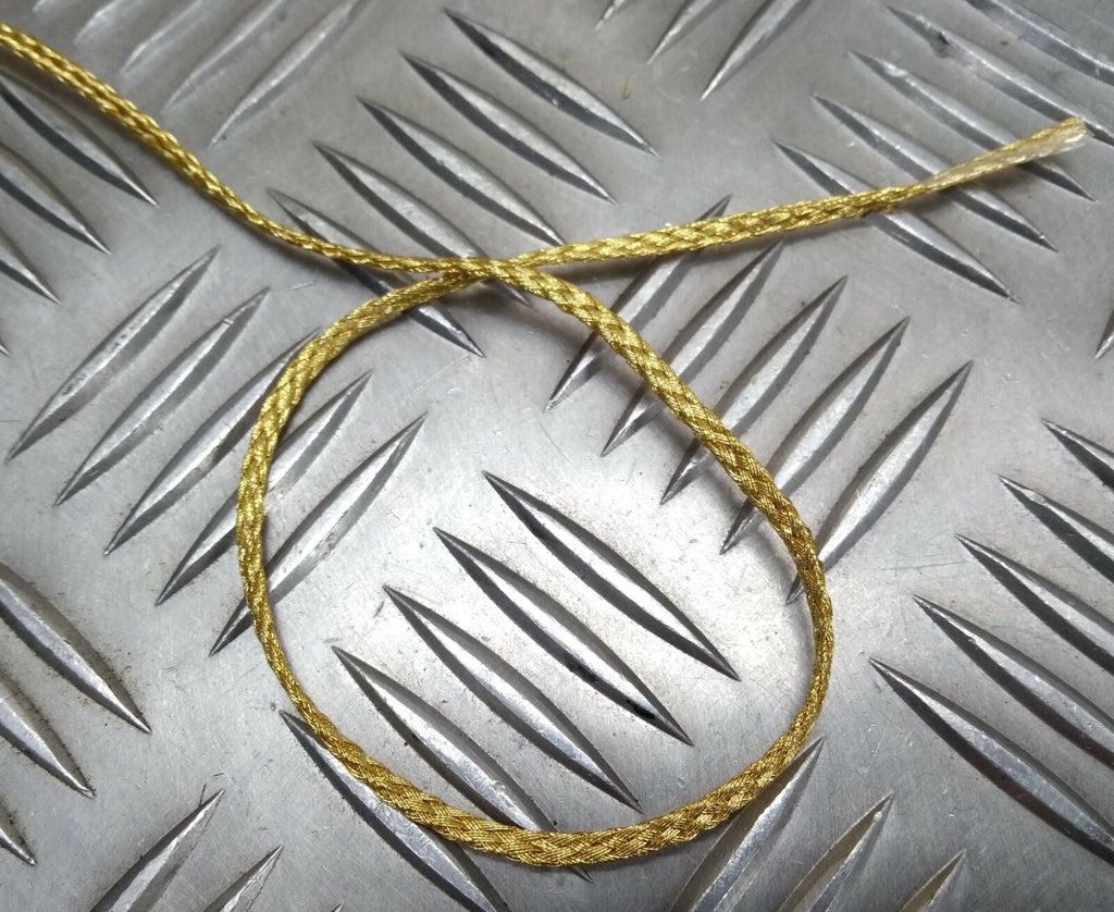 Genuine British Made Issue Dark Gold Mylar 3mm Tubular Cord NEW