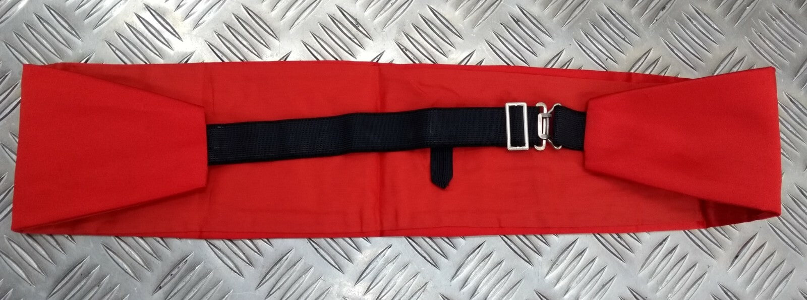Genuine Vintage British Made Scarlet Red Pleated Mess Dress Cummerbund 36" X 4¼"