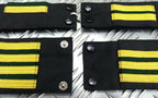 Genuine Vintage Navy Rank Shoulder Tabs Press Stud Gold Lace & Green Flashes