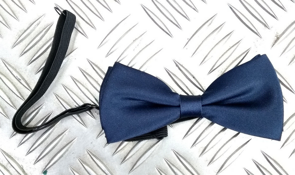 Dark Navy Blue Silk Bow Tie Made In The UK