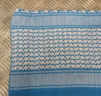 100% Cotton Shemagh / Arab Scarf / Pashmina / Wrap / Sarong. White & Blue - NEW