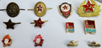 Obsolete Soviet-era Style CCCP Red Army Hat / Cap / Lapel Pin Badges set of 12