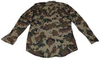 90s Camo Shirt Combat Long Sleeve with Sleeve Loops For Folding Up Collar 39cm