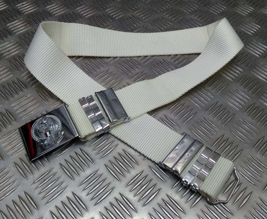 Abu Dhabi Belt White Nylon With Buckle For Ceremonial & Parade Duties