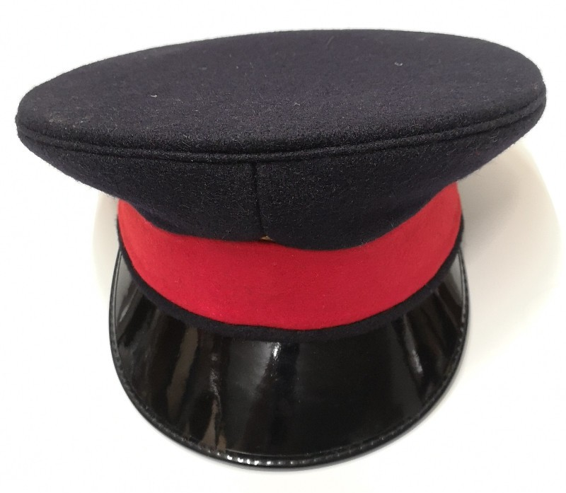 Dark Blue Red Plain Peaked Dress Hat / Parade Cap 55cm