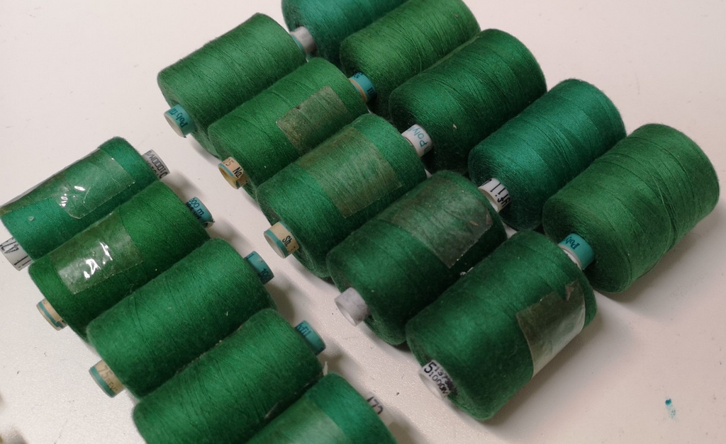 Polyfil Polyester/Cotton Corespun Thread Green Colour Shades joblot of 21 rolls
