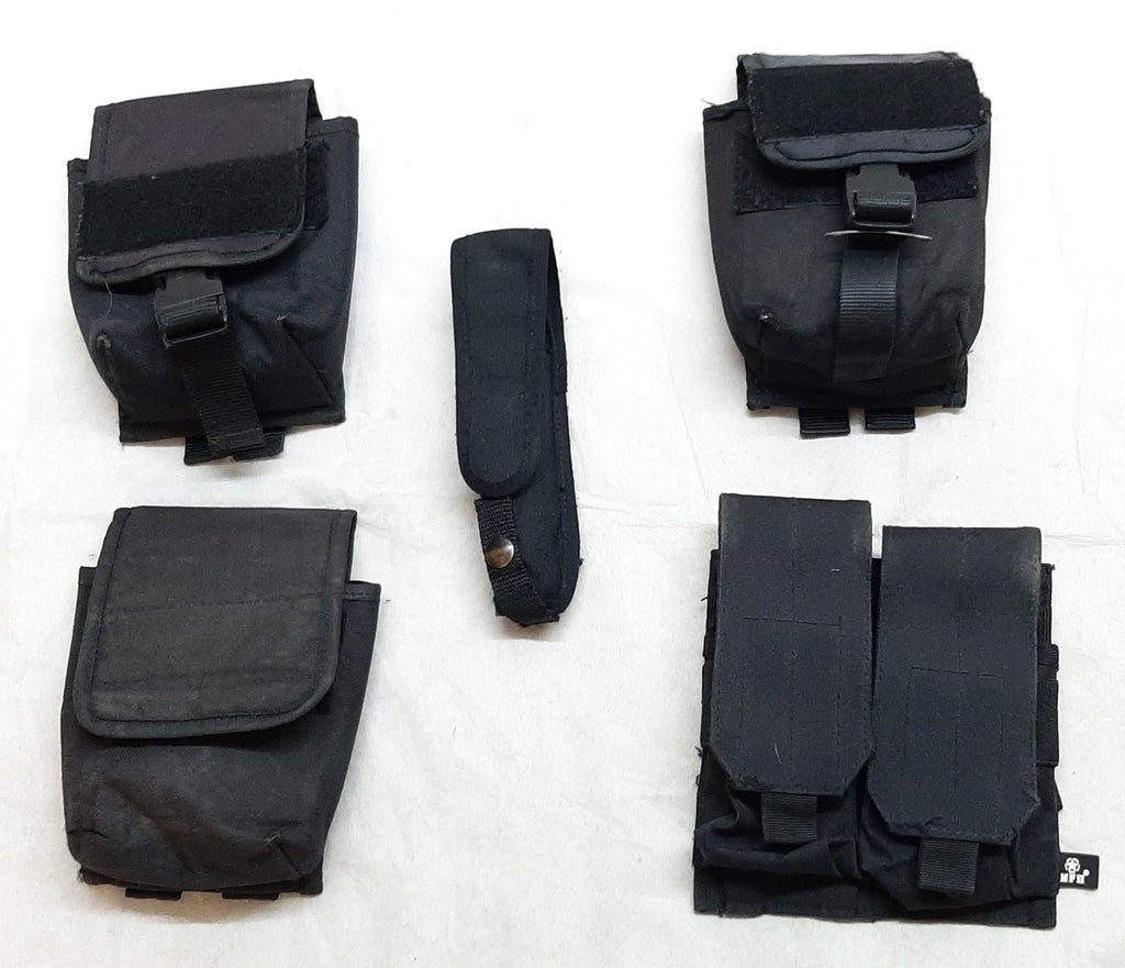 Black MOLLE Pouches Various Utility Ammo Baton Joblot of 5 Assorted Brands