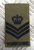Genuine British OD Staff SG Rank Slide / Epaulette Yorkshire Regiment