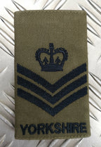 Genuine British OD Staff SG Rank Slide / Epaulette Yorkshire Regiment