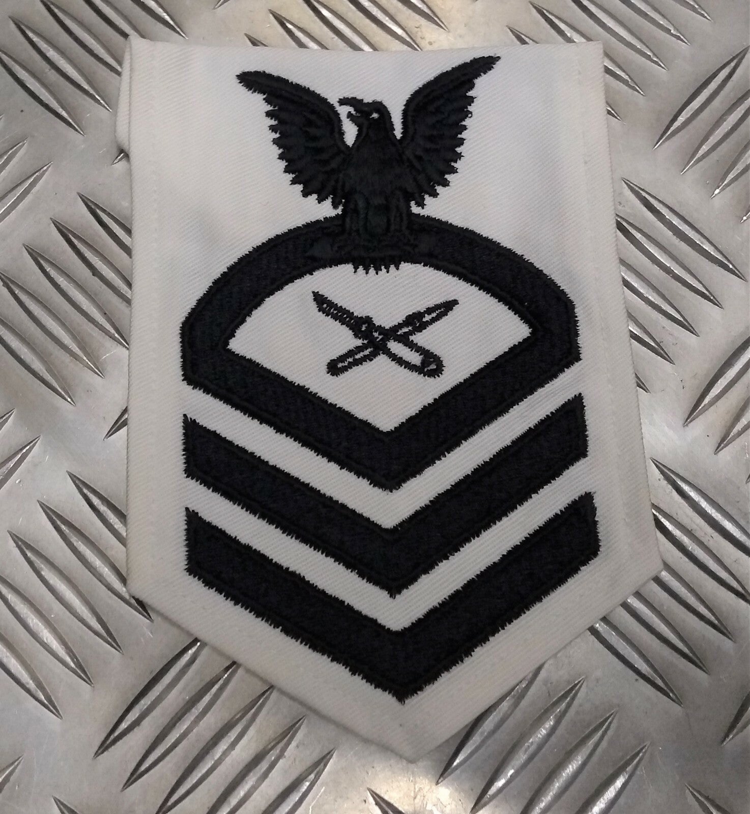 Genuine Vintage U.S USN Navy Issue C.P.O Chief Petty Officer Litho Patch