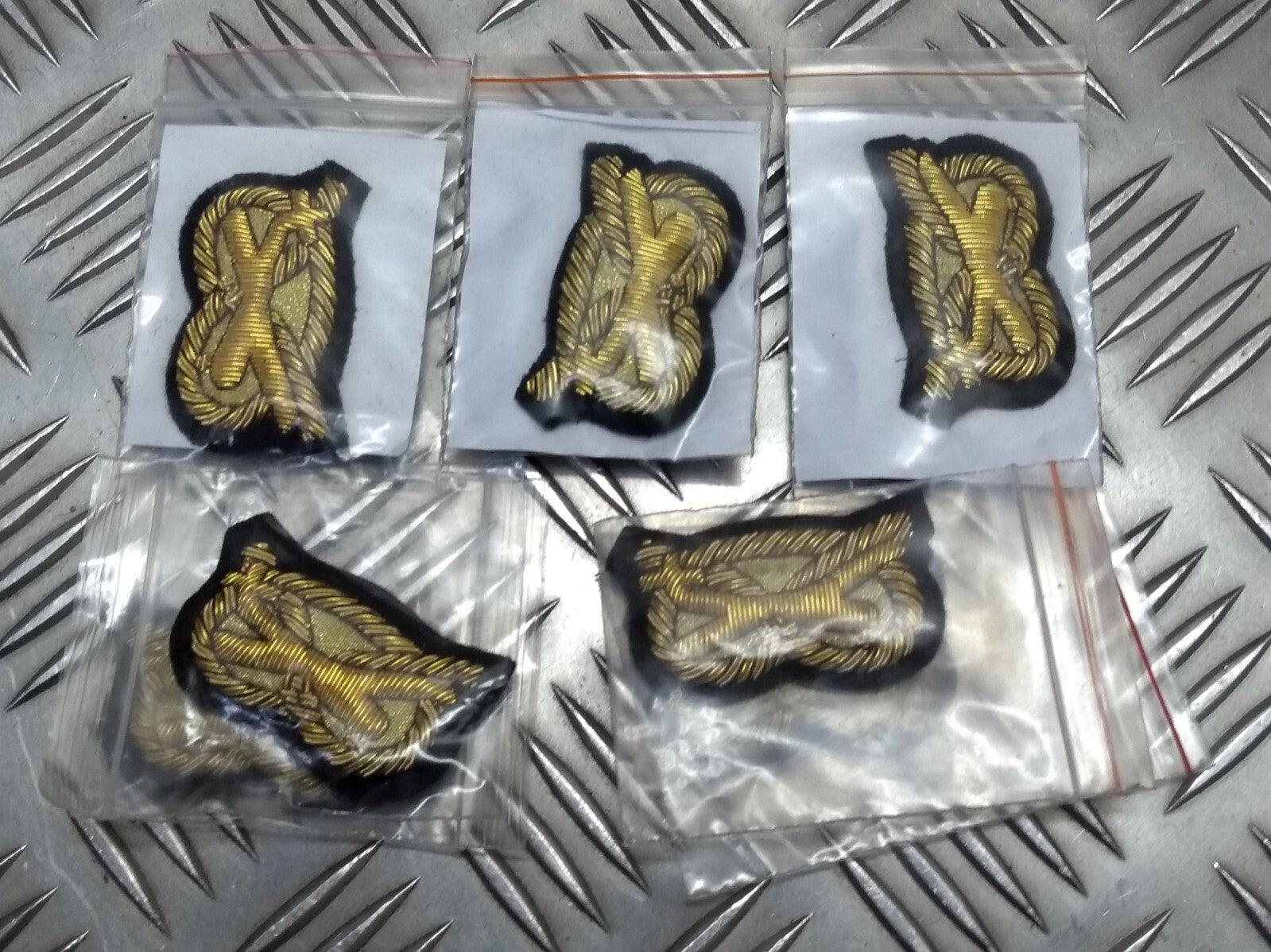 No1 & Mess Dress The Mercian Regiment Gilt Wire Arm Patches British Army x5 Pair