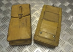 Genuine Vintage Leather Ammo / Utility Pouch Light Brown / Tan X2