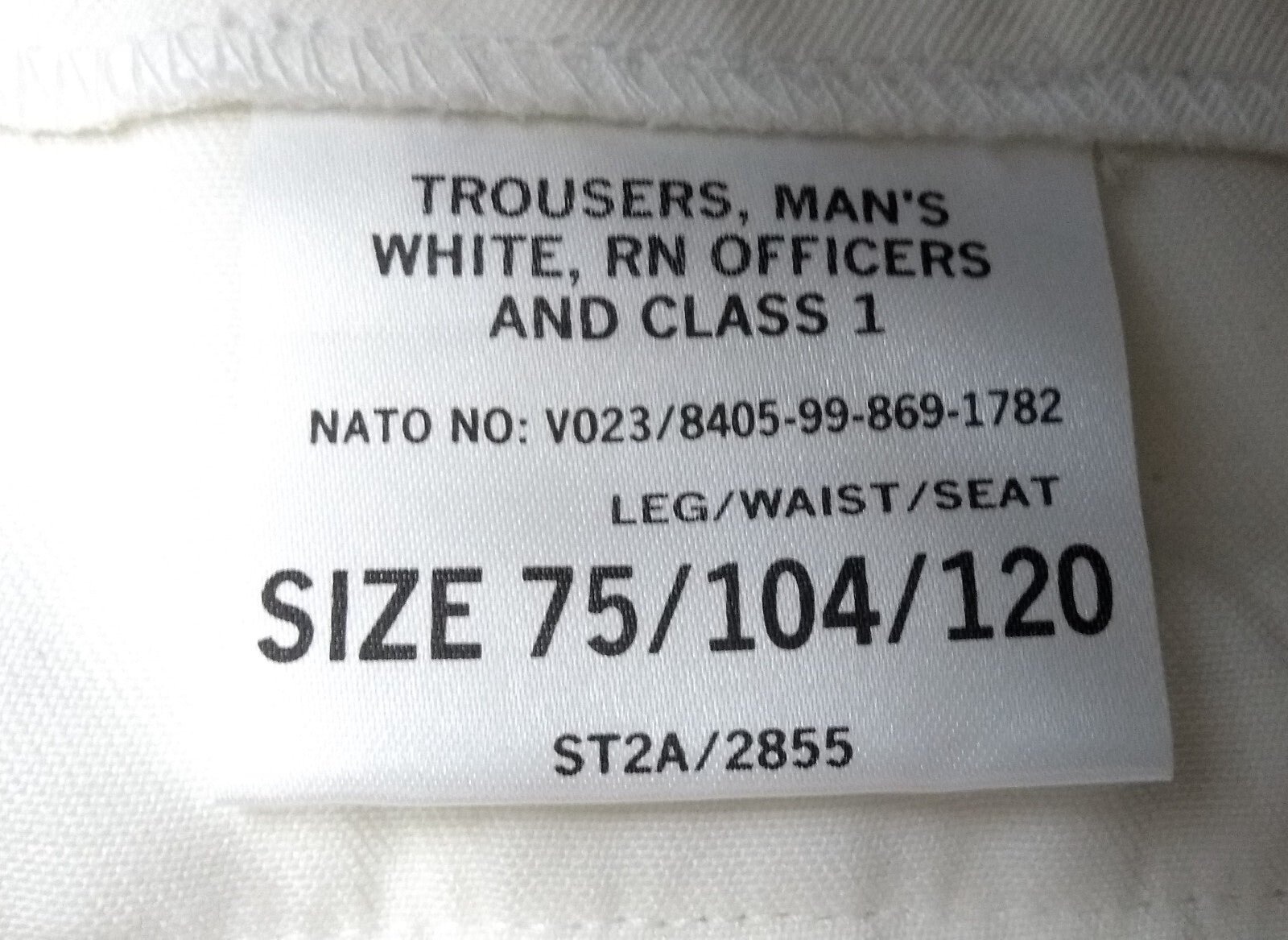 White Naval Trousers Officer & Gentleman Class 1 CI British Royal Navy 104cm New