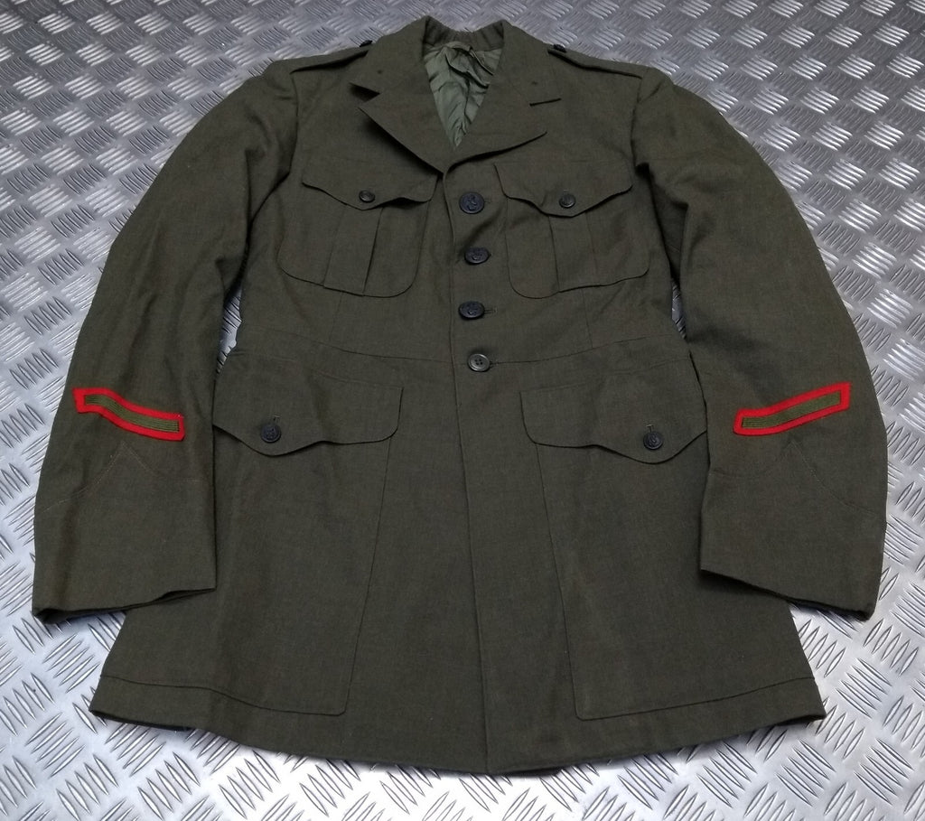 Vintage US MC Jacket Wool Serge United States Marine Green Tunic No Belt