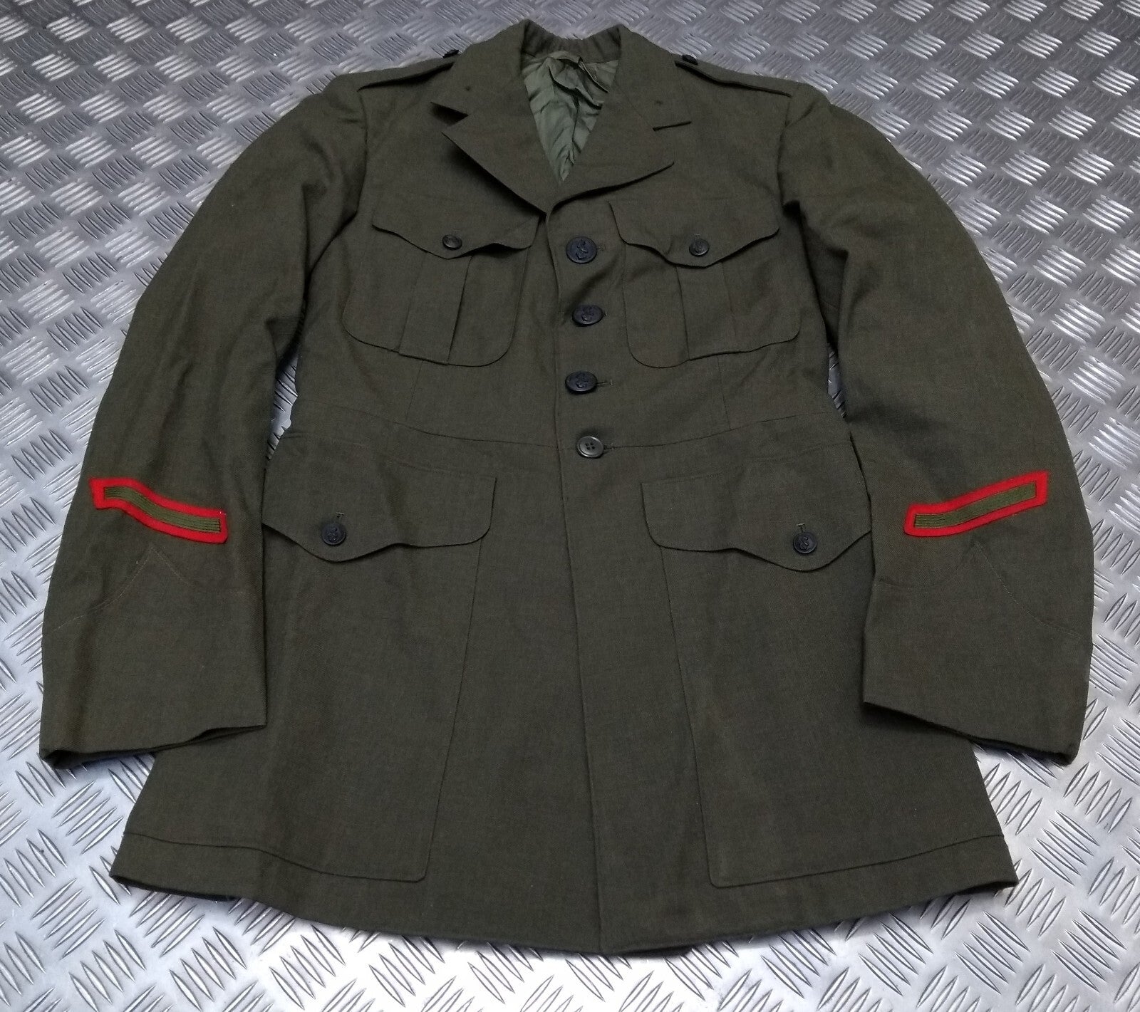Vintage US MC Jacket Wool Serge United States Marine Green Tunic No Belt