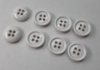 White Small Buttons for Braces British 4 Hole Pattern 14.5mm Set of 8