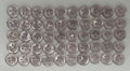 50 Vintage Buttons 4 Hole For Dress Shirts Pearlesque Cool Blue 9.9mm NOS