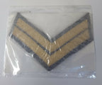 Genuine British Gold 2 Bar Embroidered Chevron On Black Felt