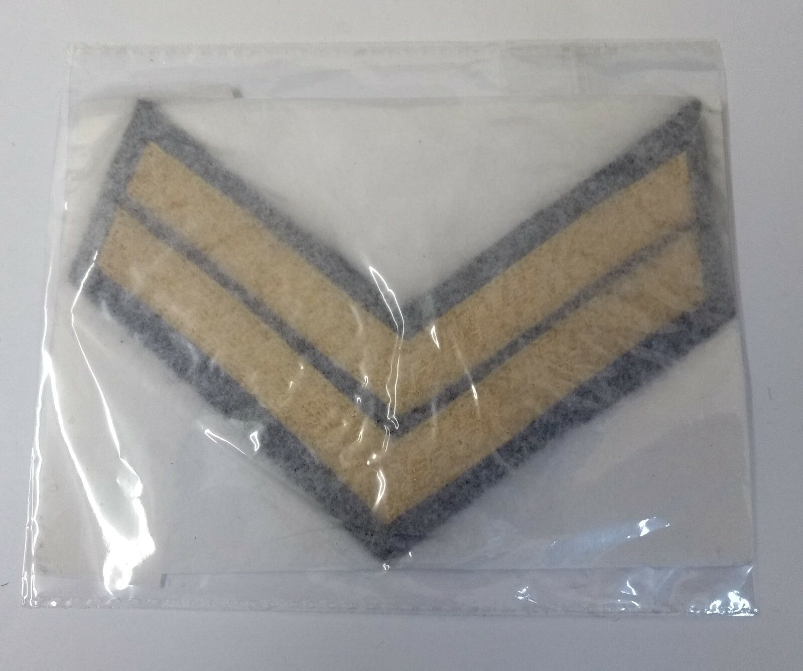 Genuine British Gold 2 Bar Embroidered Chevron On Black Felt