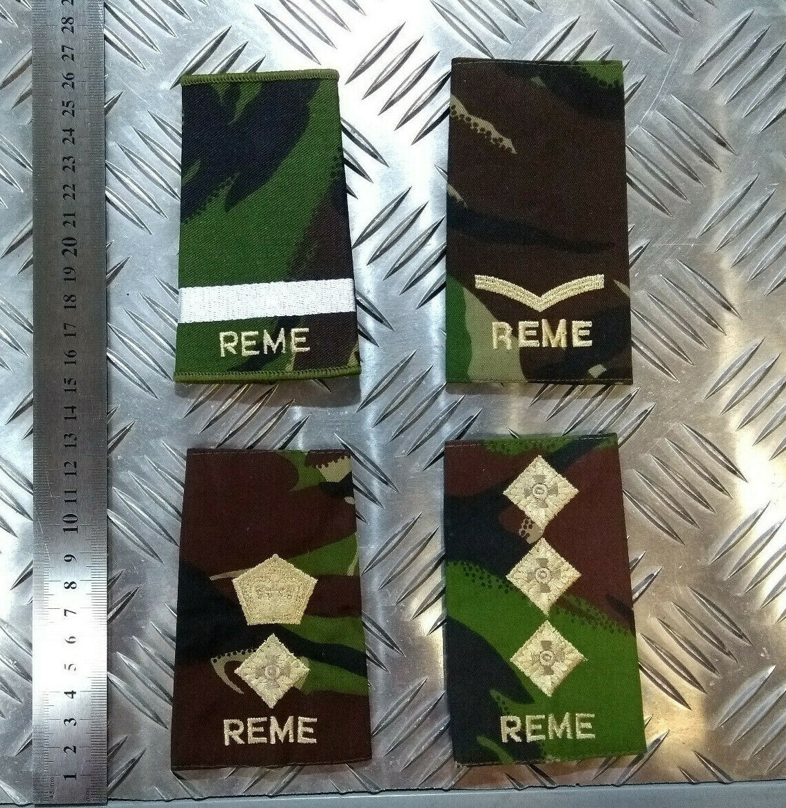 Genuine British Army Woodland DPM Camo REME Rank Slides Assorted - NEW