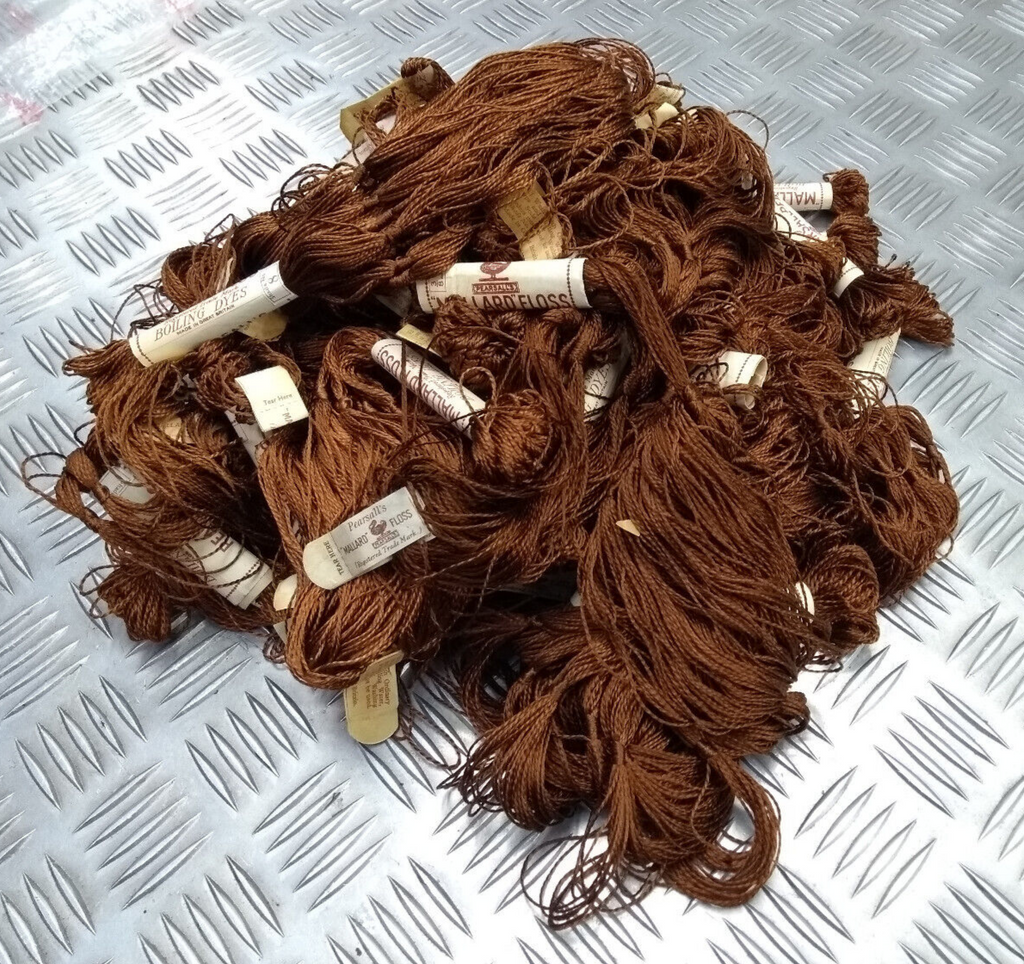 Vintage Mallard Floss Pure Silk Thread Boiling Dyes No8 Dark Brown Pearsall's